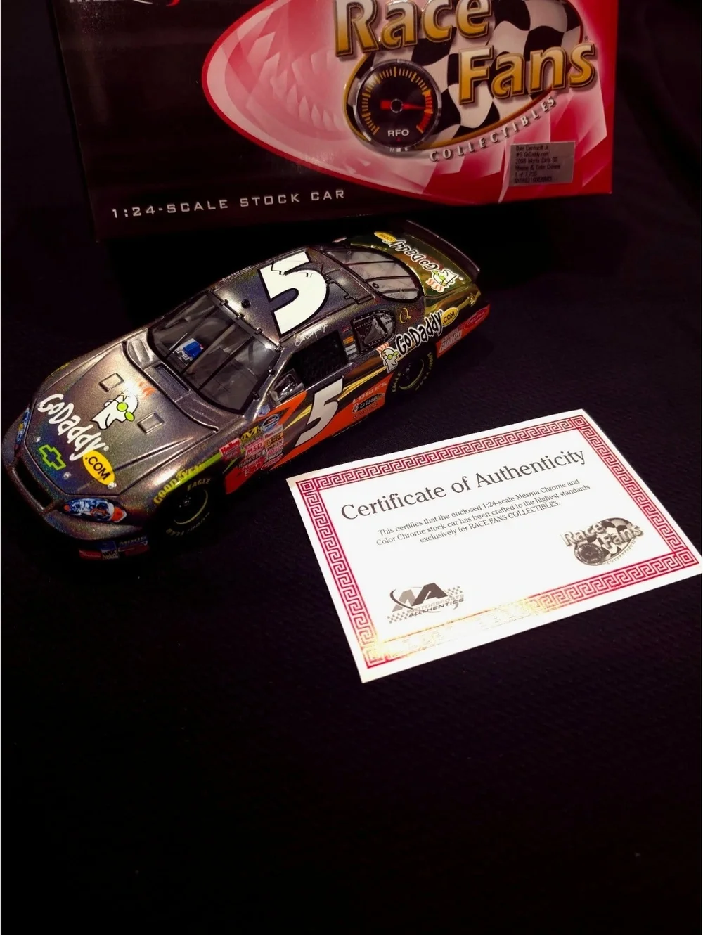 1:24 Scale Mesma Chrome and Color Chrome Stock Car with Certificate of Authentic